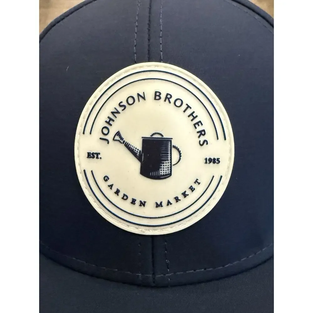 Johnson Brothers Garden Mens Navy Blue Patch Breathable Adjustable SnapBack Hat